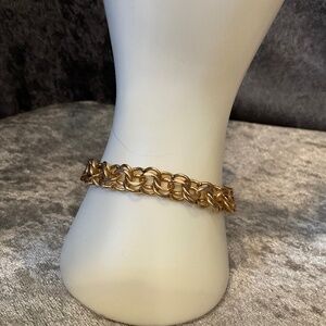Vintage 1/2012KGF Signed Double Chain Bracelet